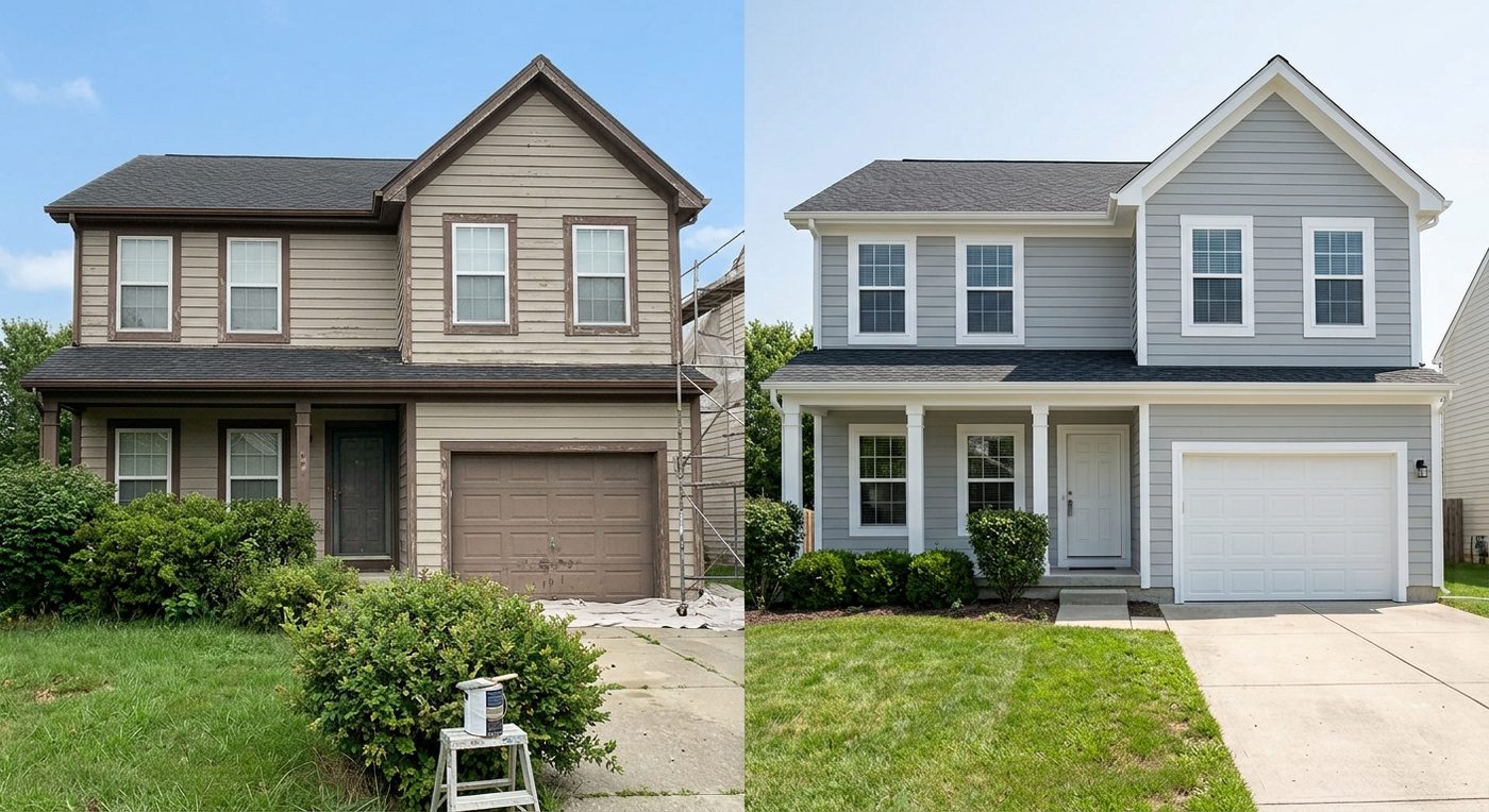 Service visualization: Two-story siding repaint