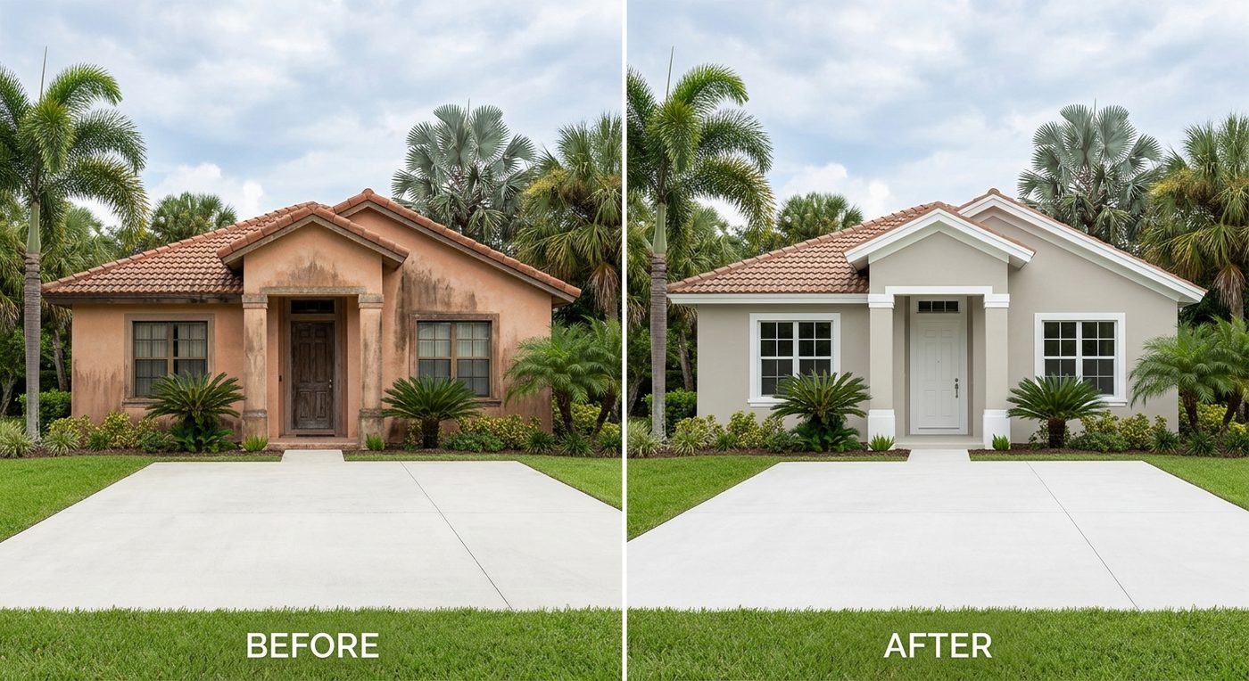 Service visualization: Stucco exterior repaint