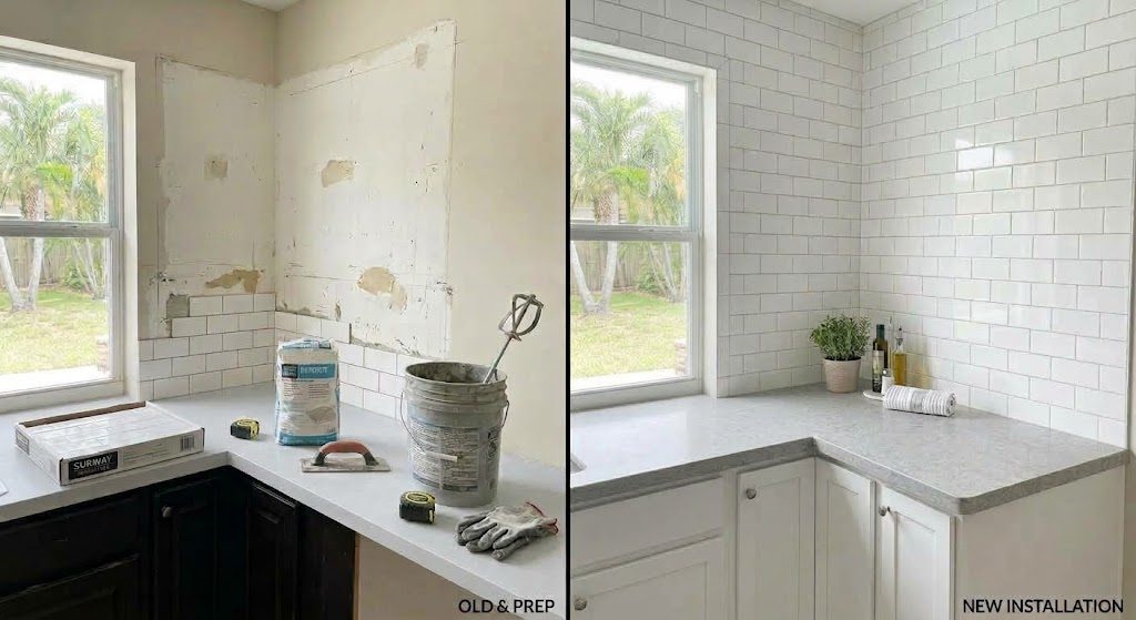 Service visualization: Subway tile backsplash